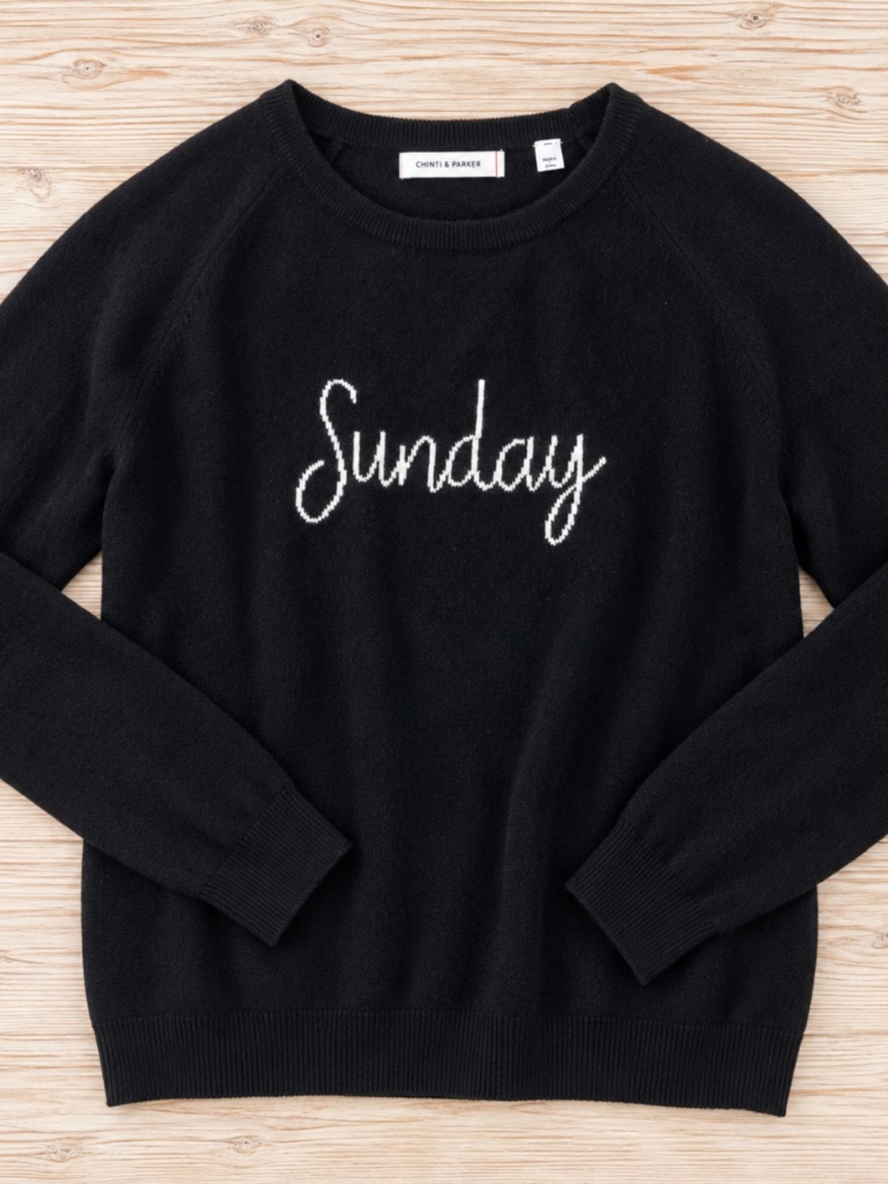 Chinti & Parker Sunday 100% Cashmere Sweater Black Large